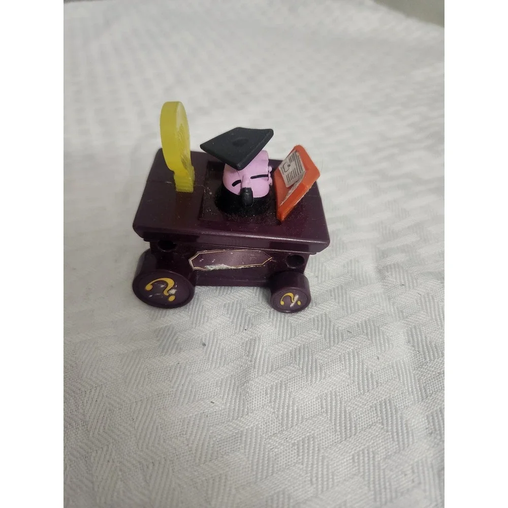 Vintage 1990 McDonalds Happy Meal Toy Purple Scholar Graduate Reading Book Cart